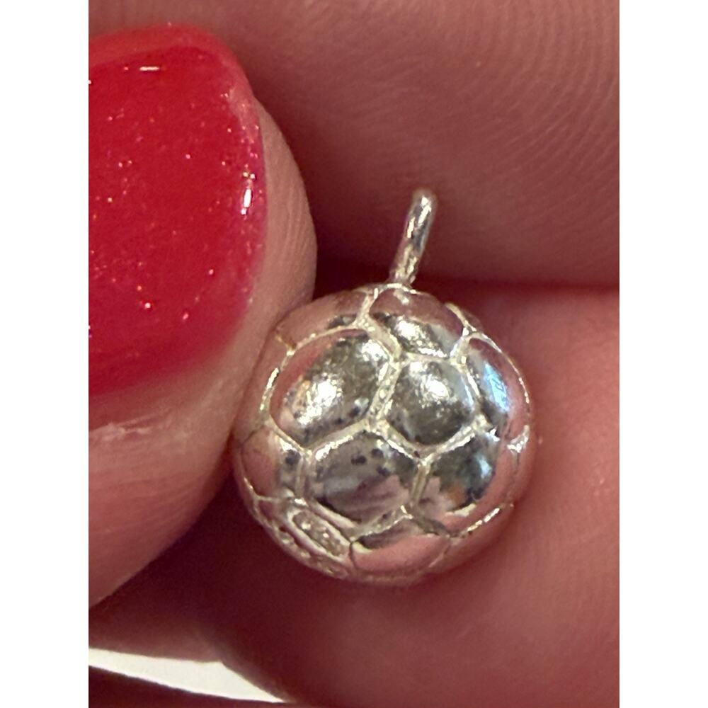 925 Sterling Silver Soccer Ball Charm 3.6 Grams